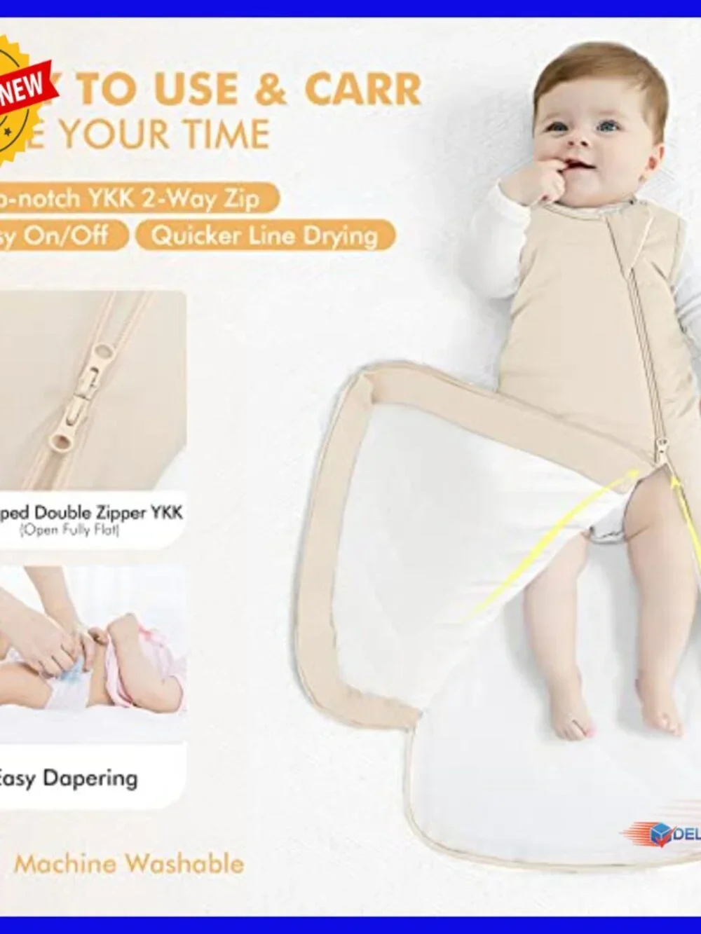 Baby Sleep Sack Wearable Blanket 6-18 Months Bamboo Rayon TOG 1.0